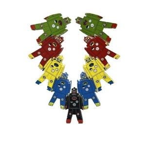 Wooden Stacking Robots Set of 9 Schylling Develop Essential Building Skills EUC